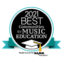 A logo for the 2021 best communities for music education