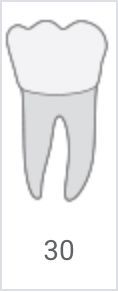 Grey tooth icon labeled 30