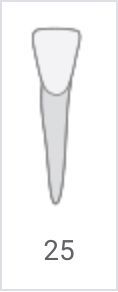 Gray tapered tool icon labeled 25