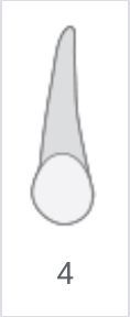 Gray, elongated teardrop-shaped icon above a circle, labeled 4 beneath it.