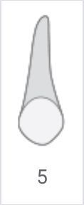 Gray sketch of a simple cone-shaped object with a circular base, labeled 5 below.