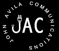 JAC logo with a plug icon, surrounded by “Villa Communications” in a circular layout on black background