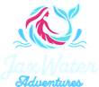 A logo for a company called jax water adventures