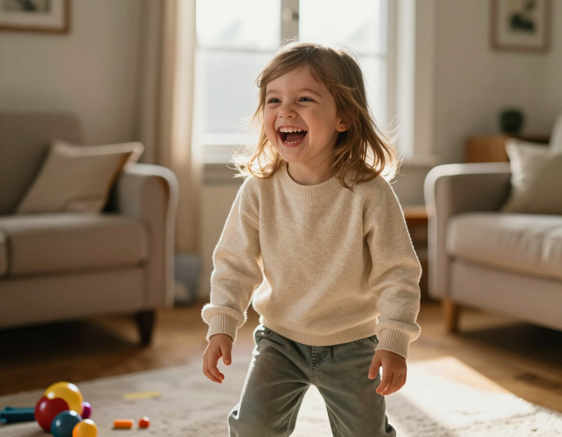Gianna laughing during an everyday moment of play