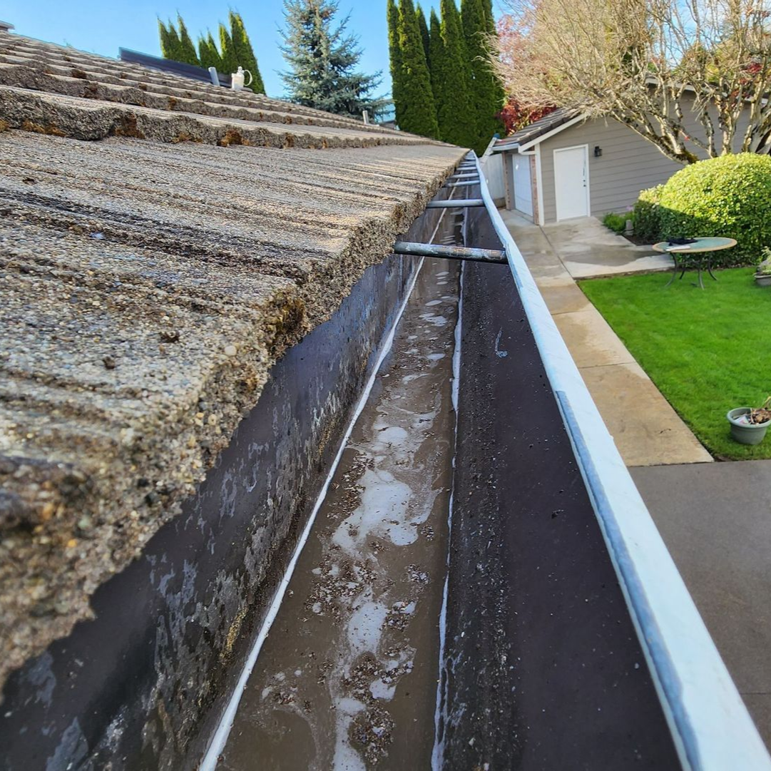 after gutter cleaning