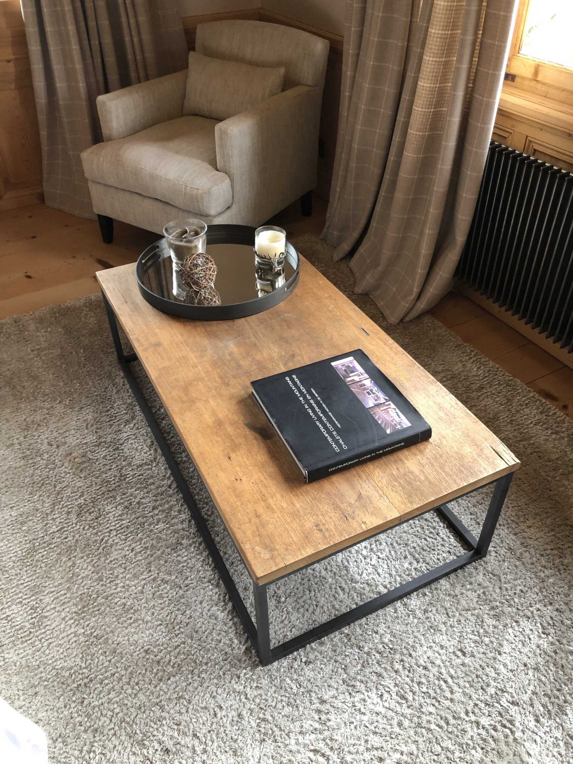 Projet d'architecture d'intérieur de chalet table basse