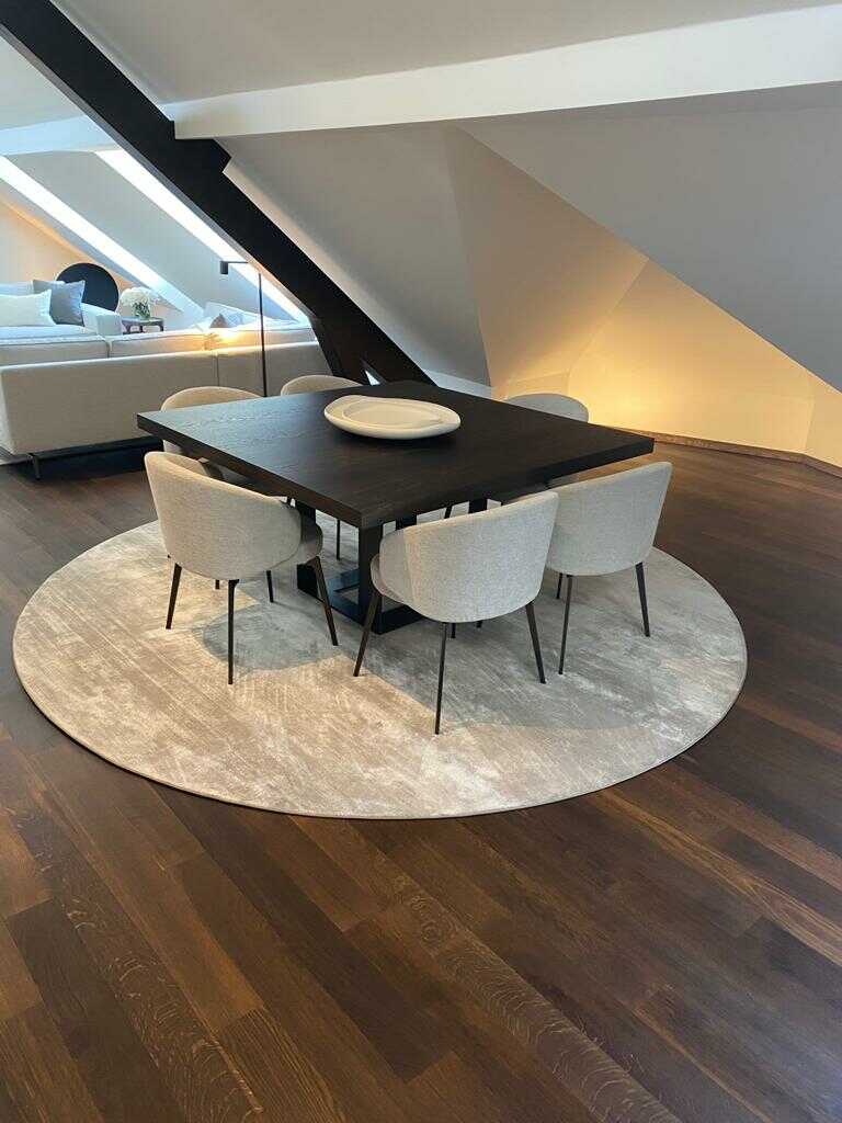 Aménagement de salon sur-mesure sous les combles Genève par ars vivendi