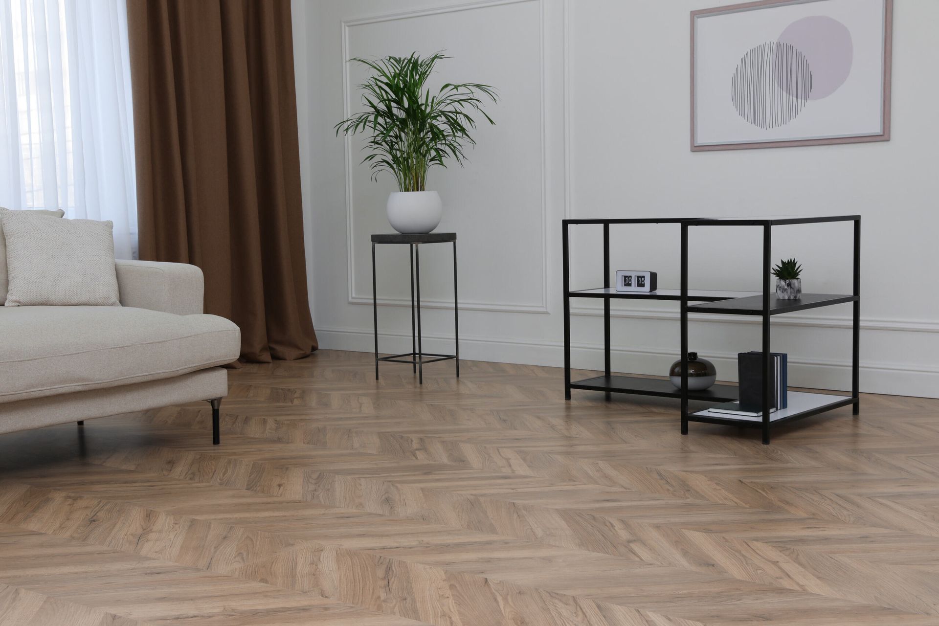 A Living Room With A Couch — Mid Coast Flooring & Blinds In Wingham, NSW