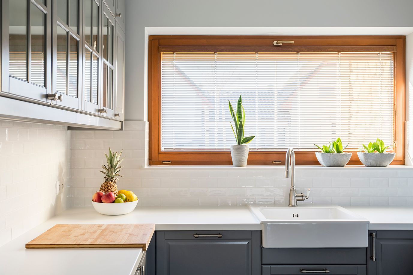 A Large Window With Blinds On It And A Wooden Floor — Mid Coast Flooring & Blinds In Forster, NSW
