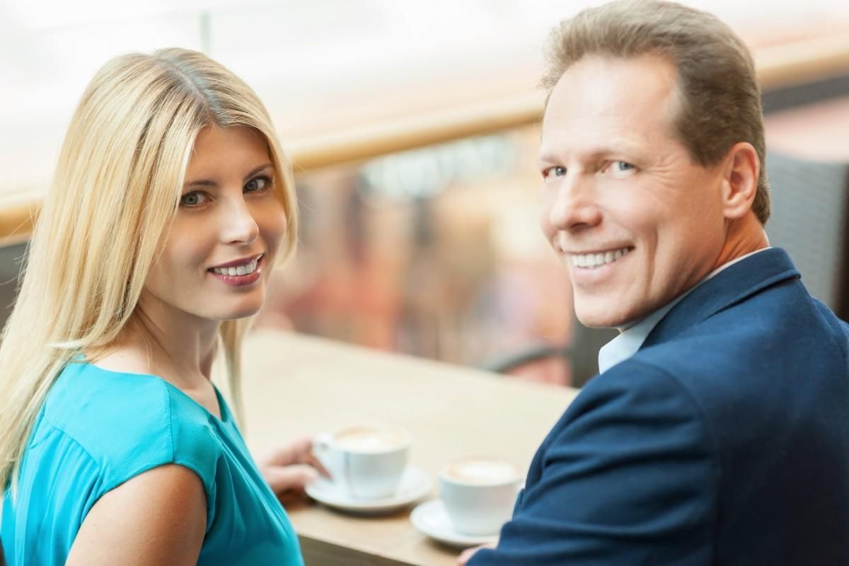 Couple at coffee date discussing relationship direction and readiness for serious matchmaking