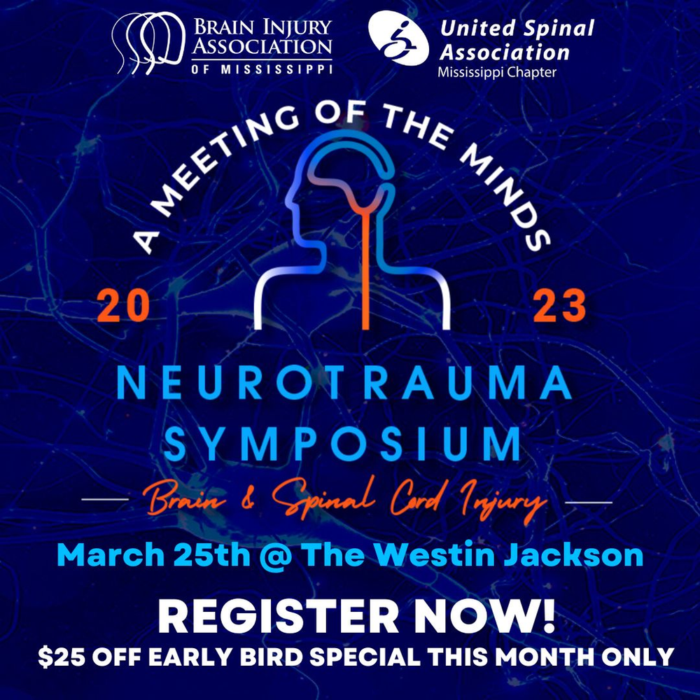 A poster for a meeting of the minds neurotrauma symposium