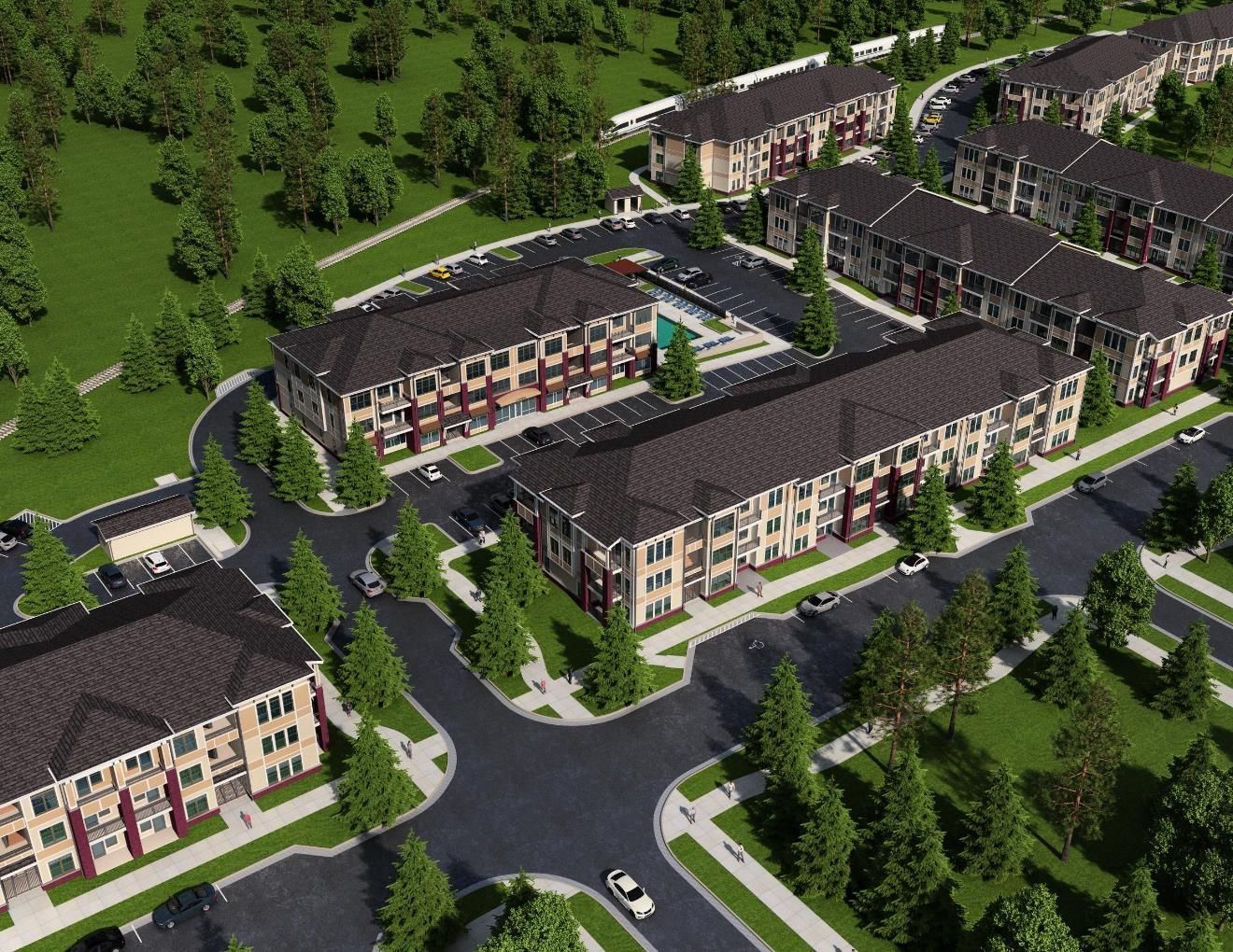 Exterior view of Marlowe Place apartments in Charlotte, NC