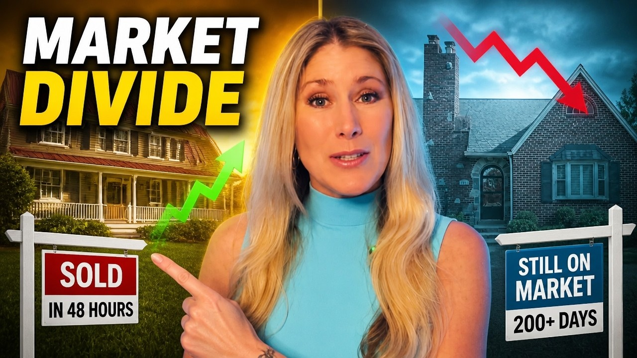 Thumbnail with blonde host between “SOLD in 48 hours” and “Still on market 200+ days” house signs