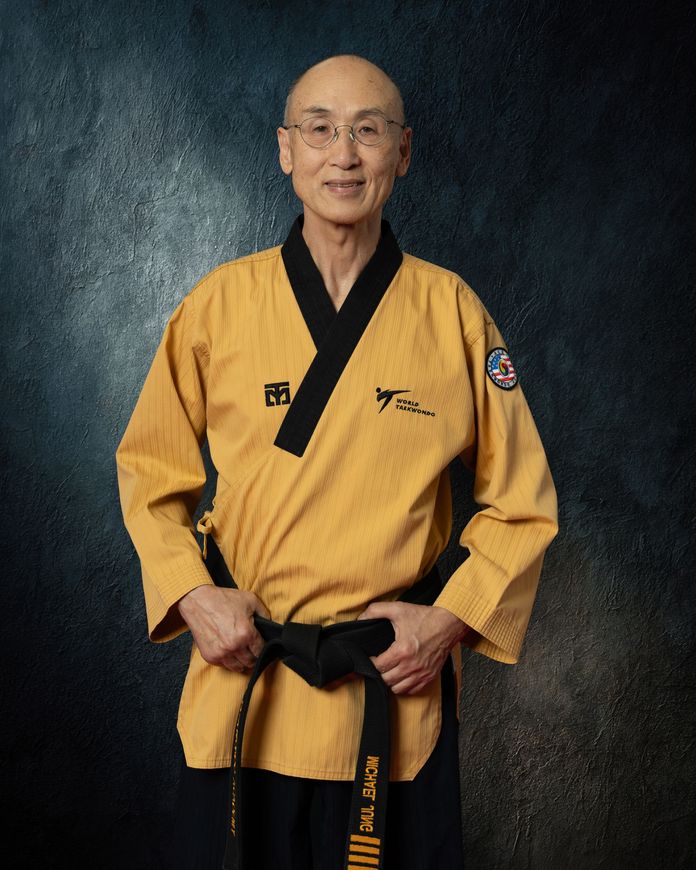 Taekwondo students training in uniform at ACE Taekwondo Academy USA during a structured martial arts class indoors