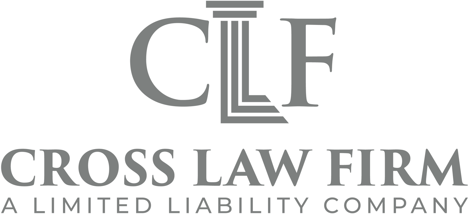 Cross Law Firm logo with gray CLF monogram and company name