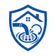 Orange shield logo with a gas mask and rooftop, resembling an air quality or safety icon