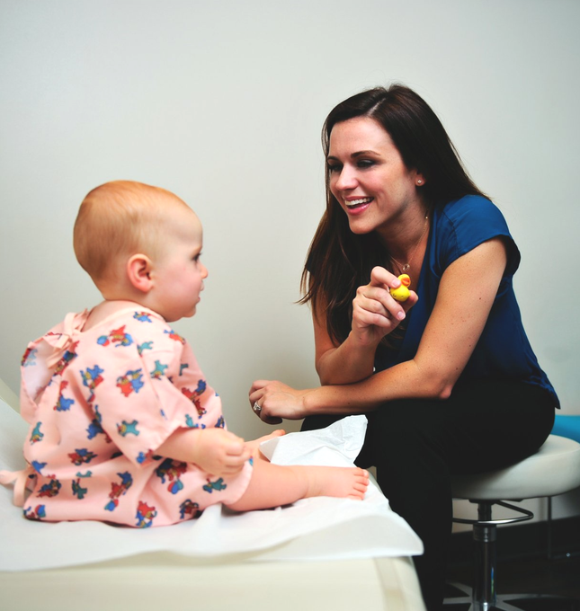 Dr. Brandie Metz with infant patient