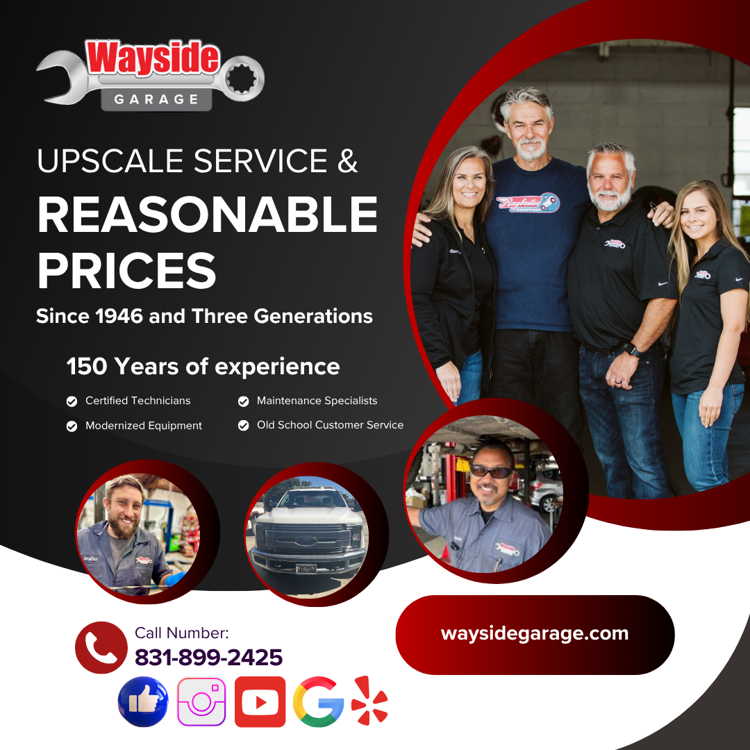 Wayside Garage team of certified technicians in Seaside, CA, offering trustworthy and professional auto repair service since 1946.