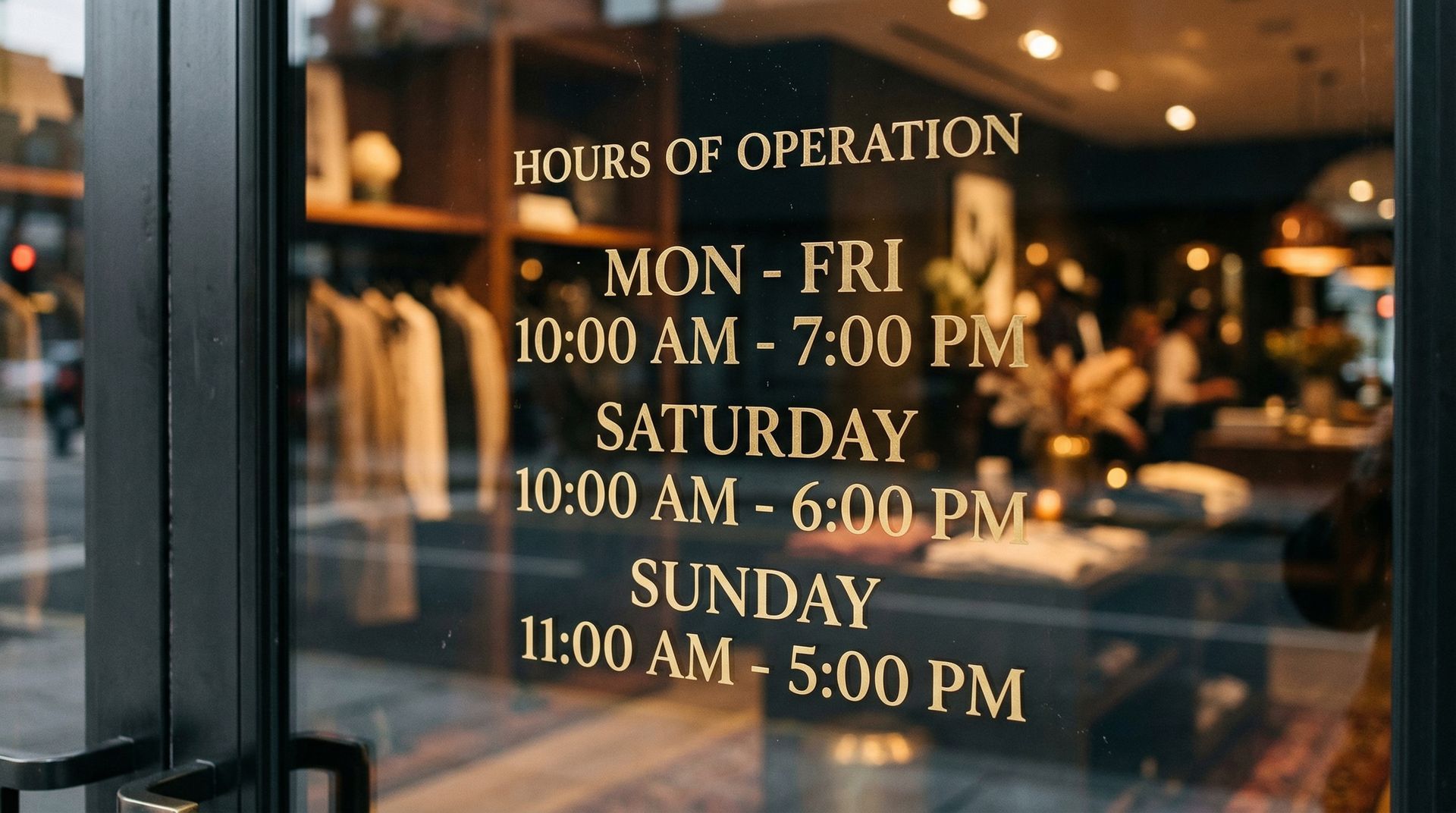business hours on window