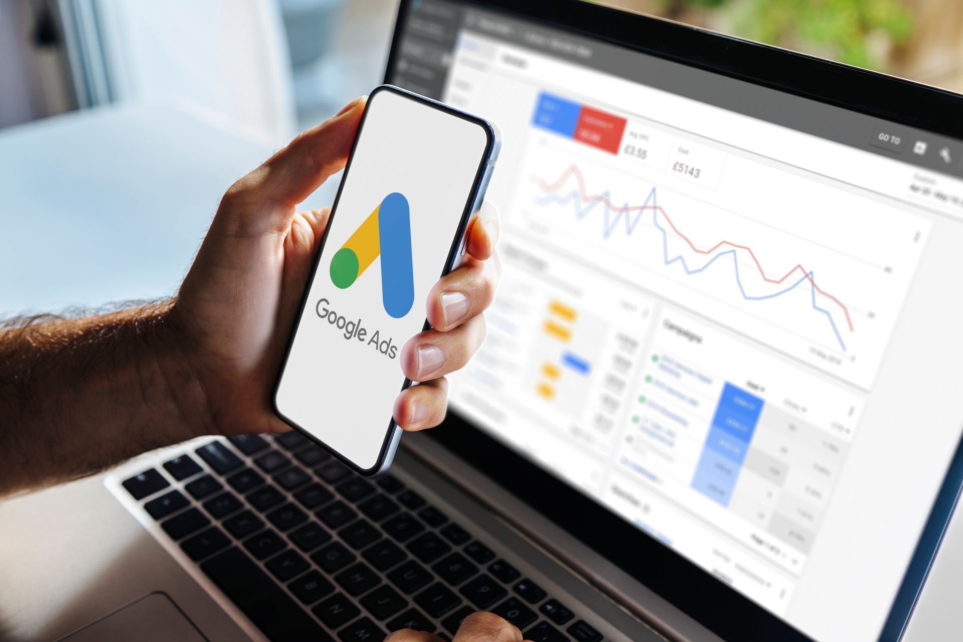 Google ads on laptop