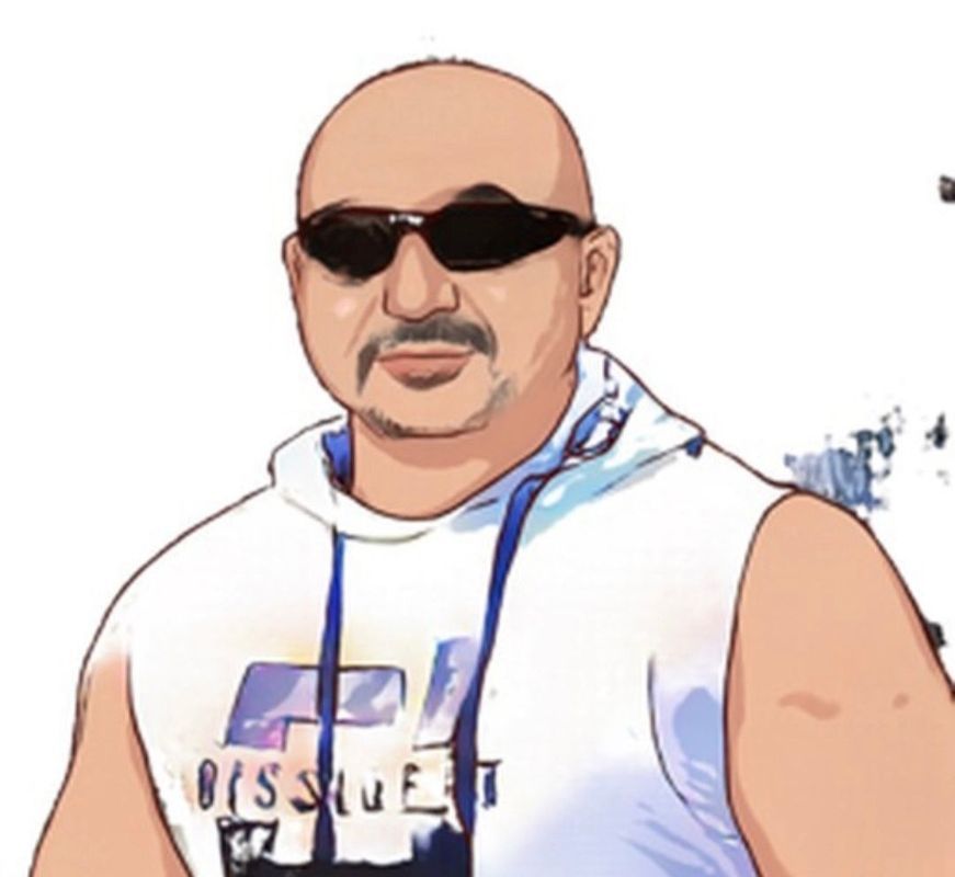 A man wearing sunglasses and a shirt that says rescue