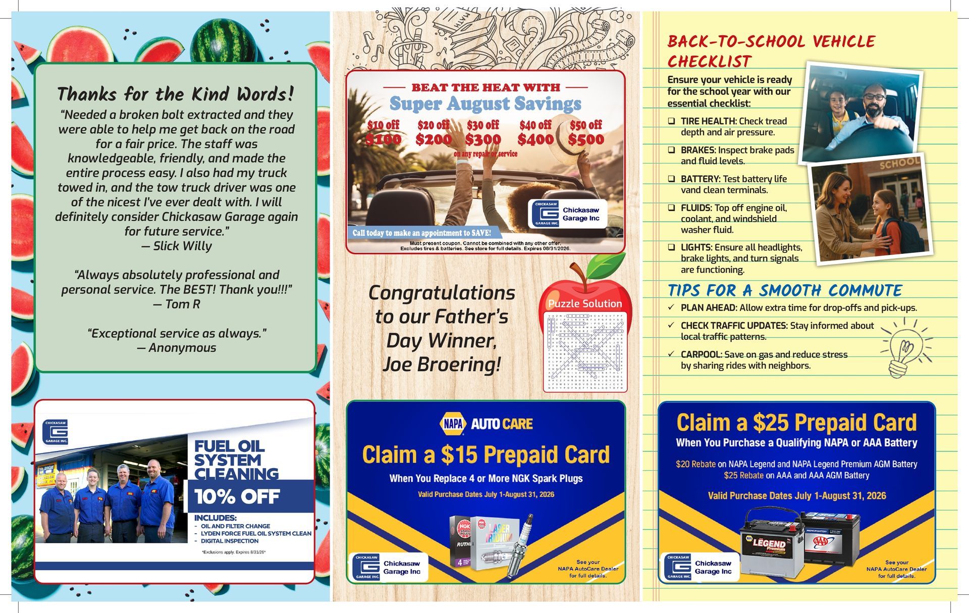 Newsletter Page 2 | Chickasaw Garage