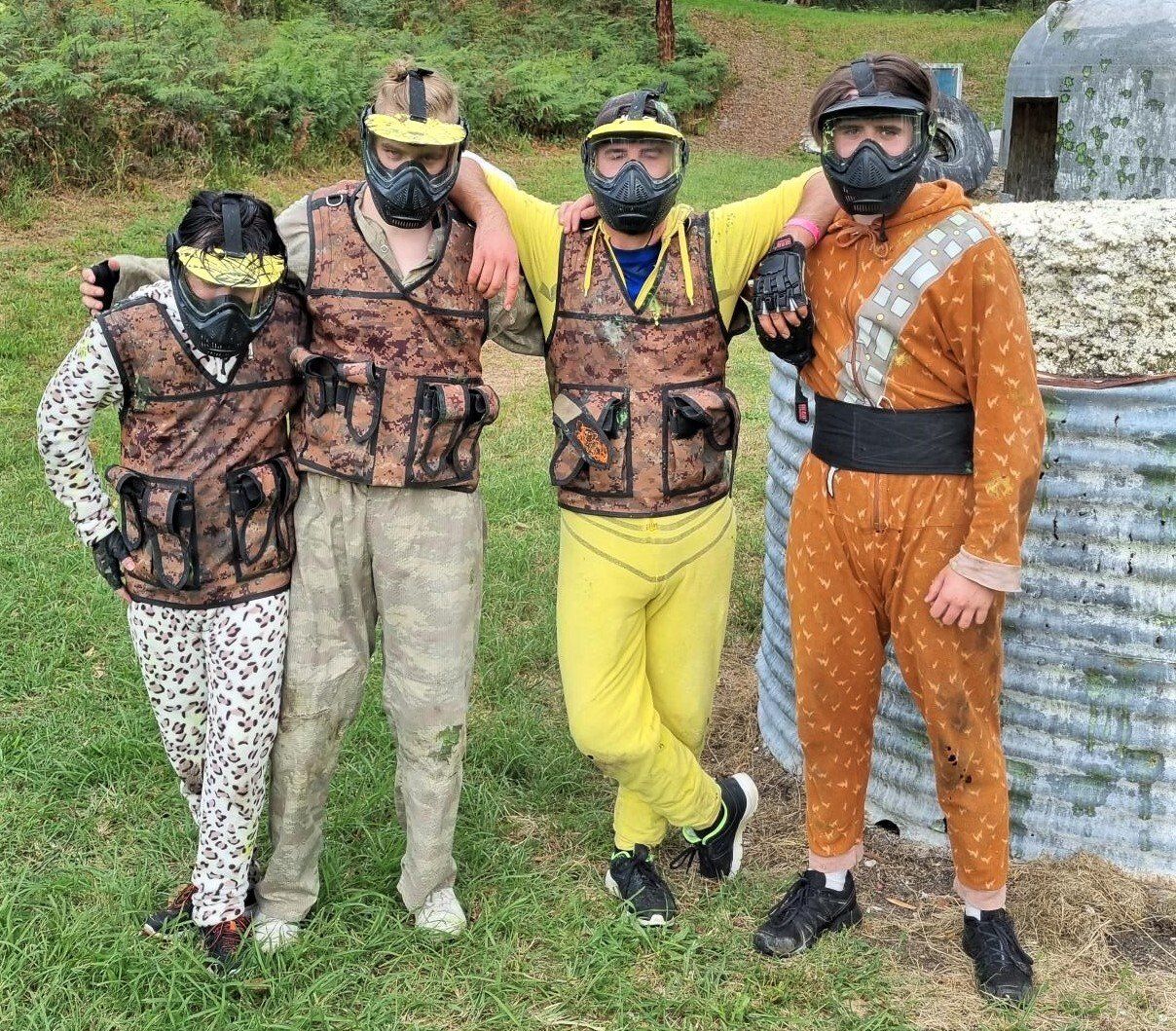 Four Paintball Players — Salt Ash NSW — Hellfire Paintball