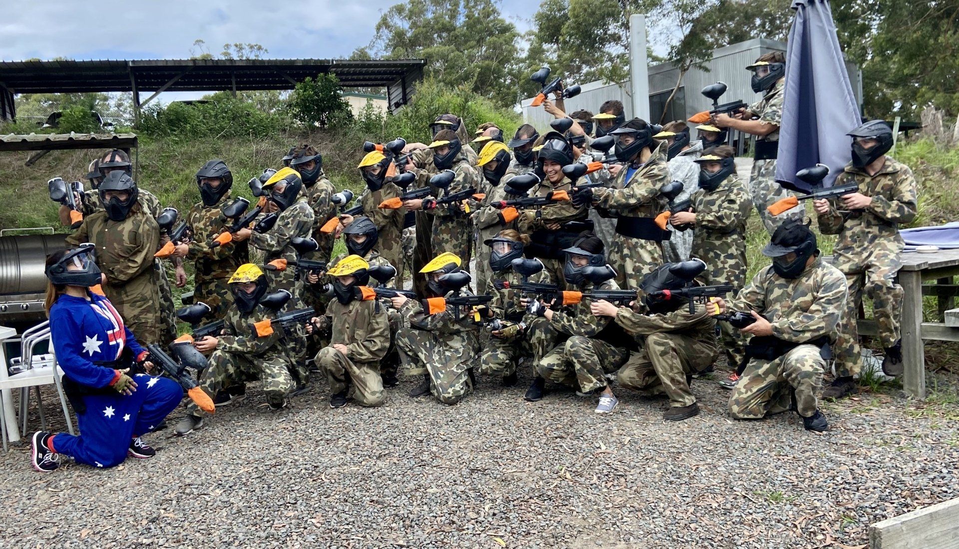Group of People in Paintball Full Gear — Salt Ash NSW — Hellfire Paintball