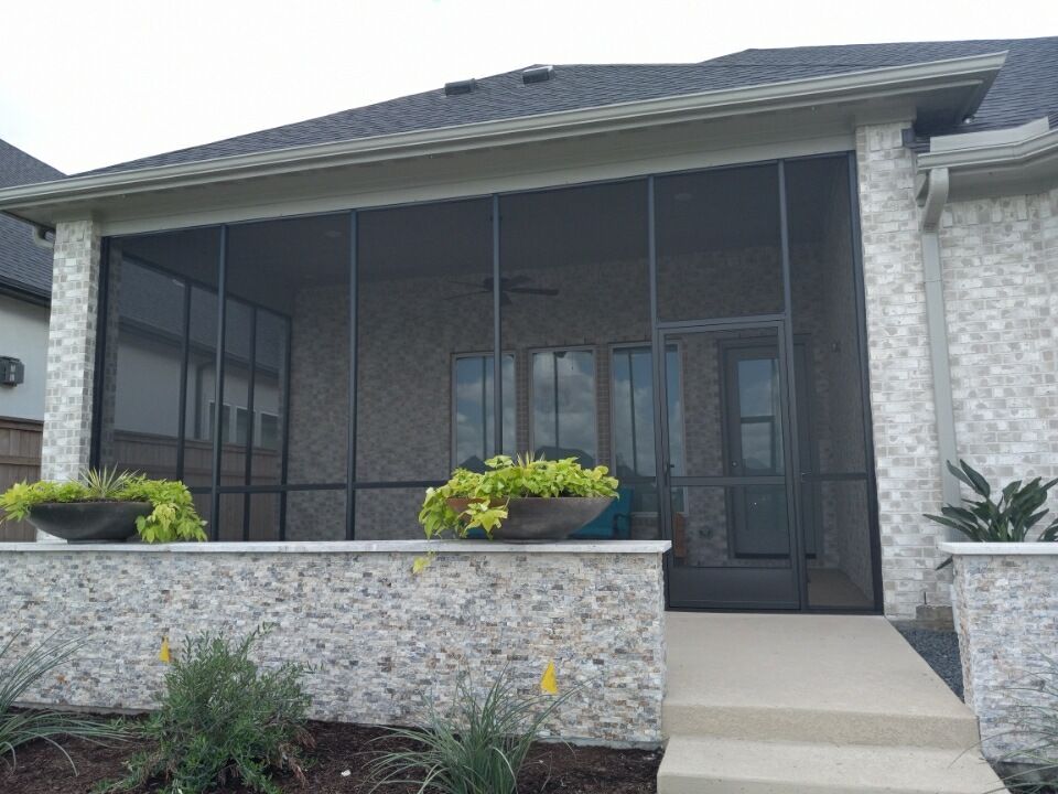 Screened patio overlooking Lake Conroe