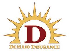 Logo for Demaio Insurance: a large, dark red letter