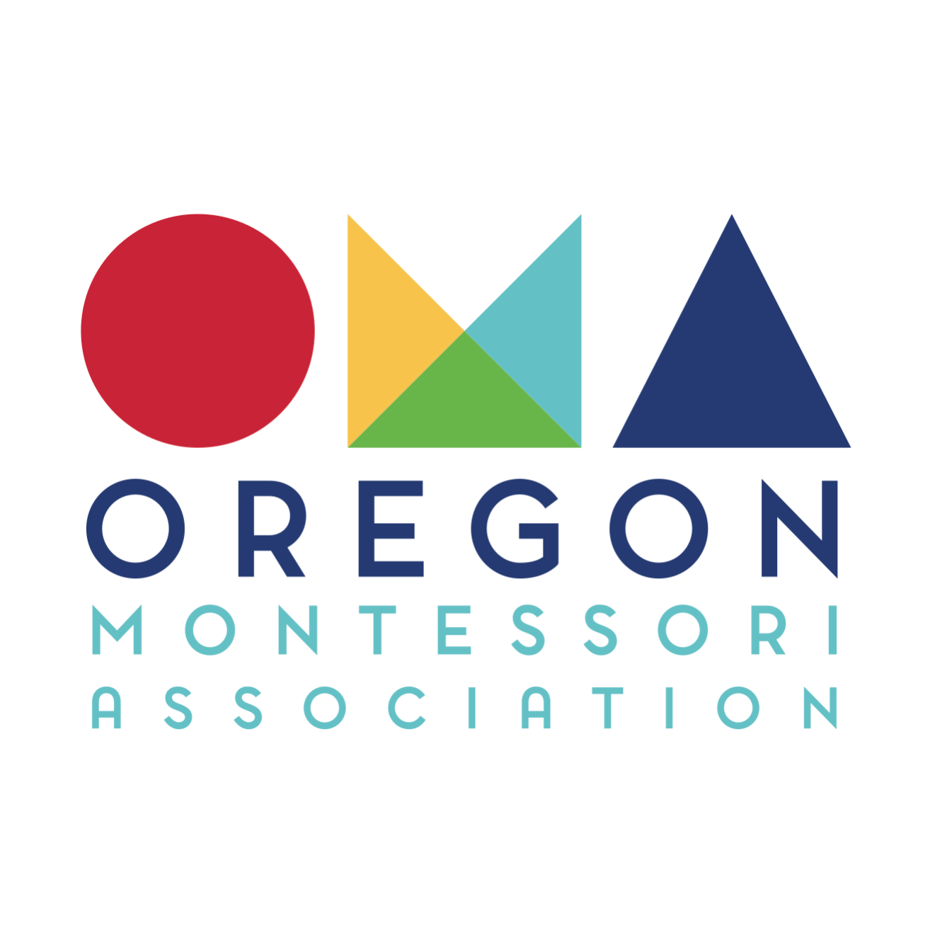 The logo for the oregon montessori association