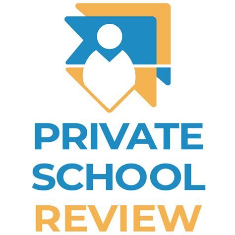 A blue and yellow logo for private school review