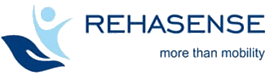 Een logo voor rehasense meer dan mobiliteit met een persoon in een stoel