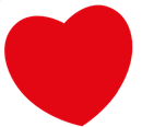 Een groot rood hart op een witte achtergrond