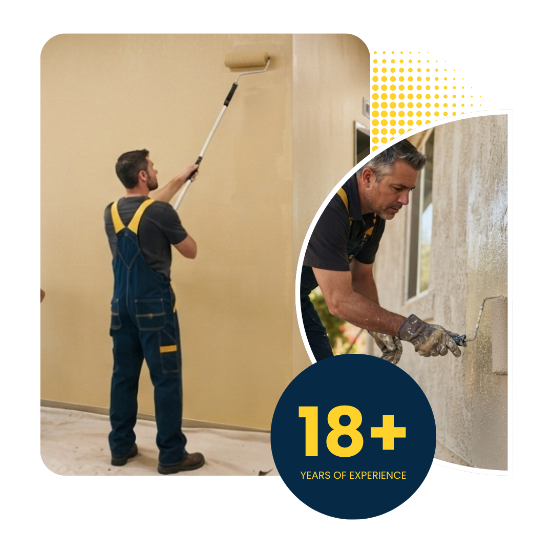 Professional painters completing a commercial painting project