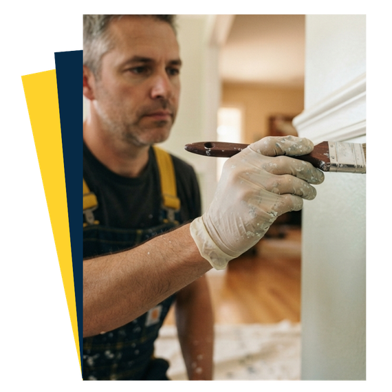 Experienced painters preparing surfaces for a painting project