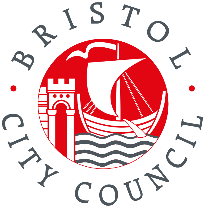 Street Name Plate Co. | a red and white logo for bristol city council