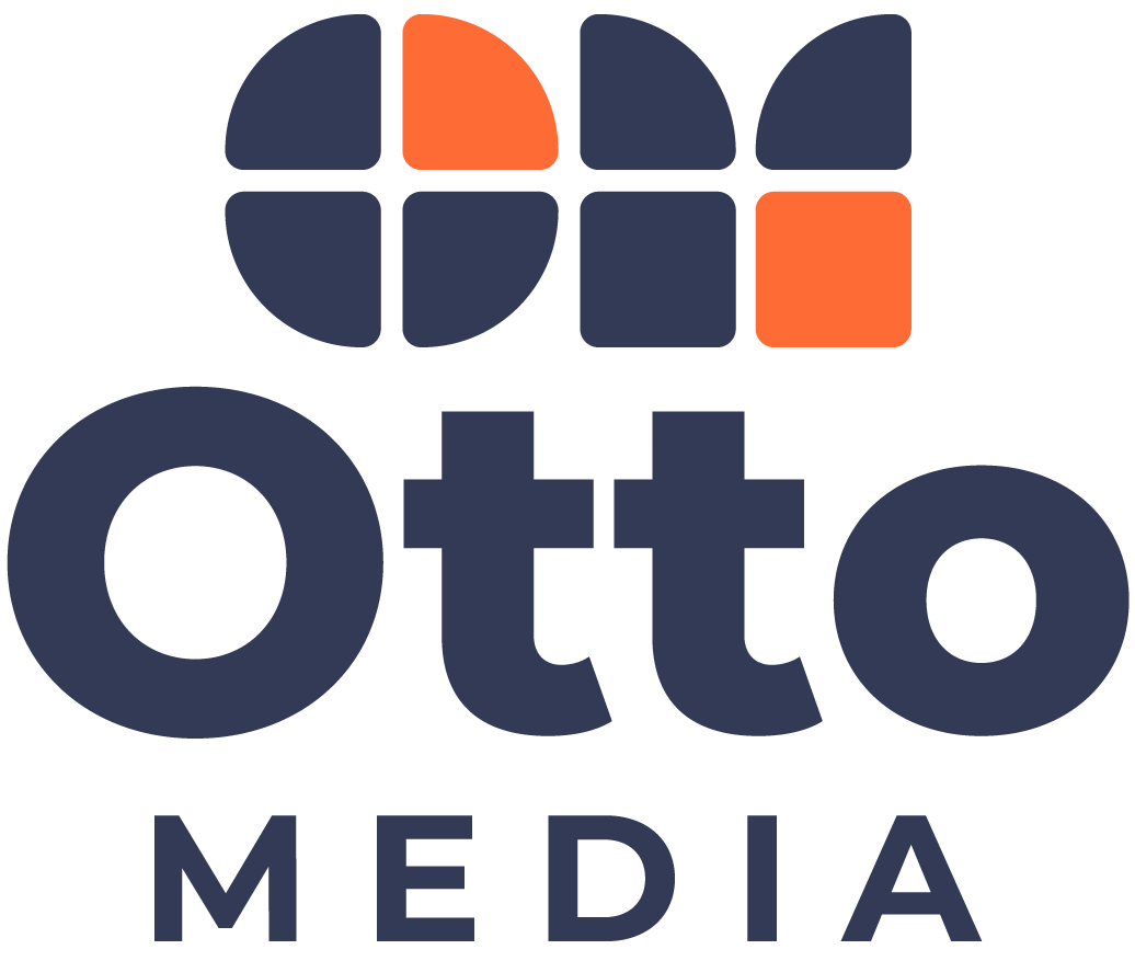 The logo for otto media is orange and white with a red square in the middle.