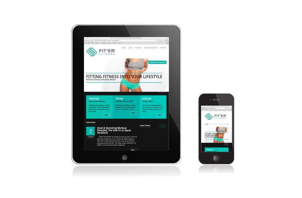 FIT’EM Fitness website on tablet and smart phone