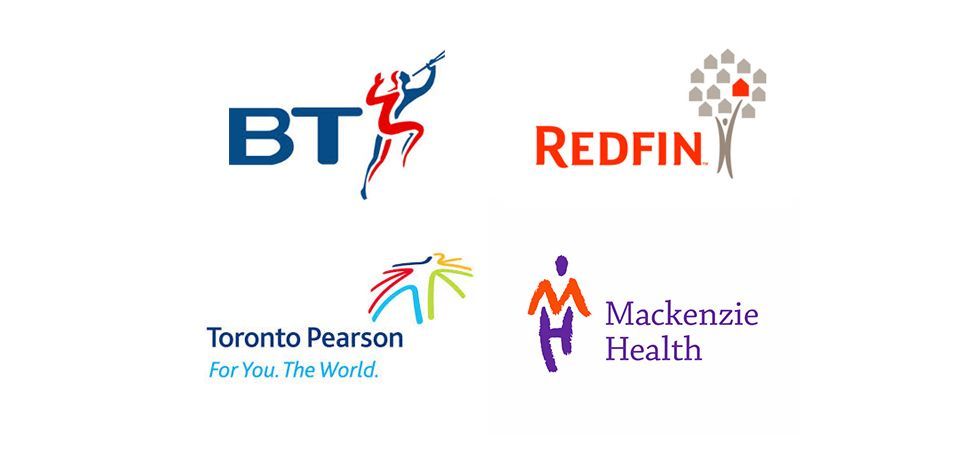 Four logos that use a human figure