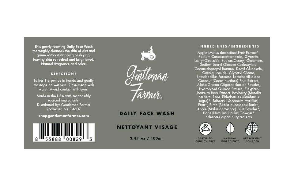 Gentleman Farmer daily face wash label