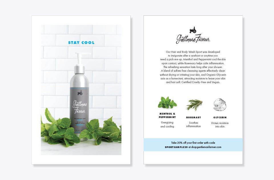 Gentleman Farmer body wash flyer