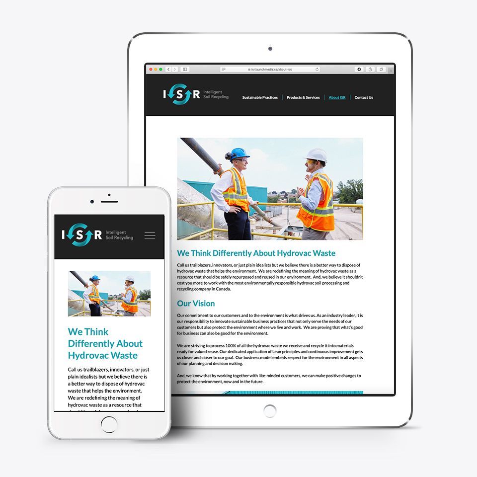 ISR website on tablet and smart phone