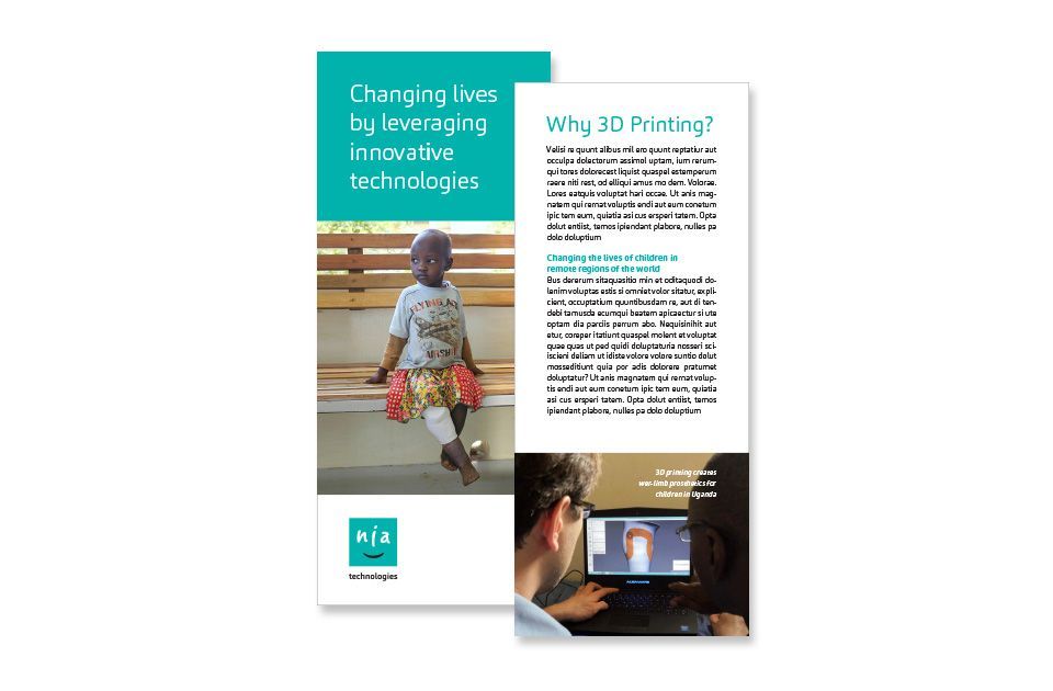 Nia Technologies tri-fold brochure
