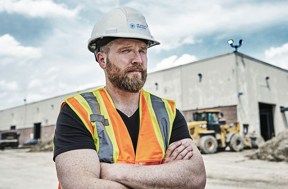 OE Utility Services employee on site