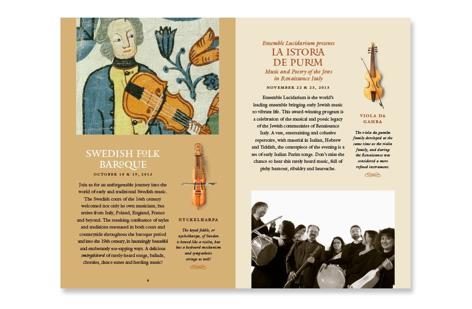 The Toronto Consort subscription brochure interior spread
