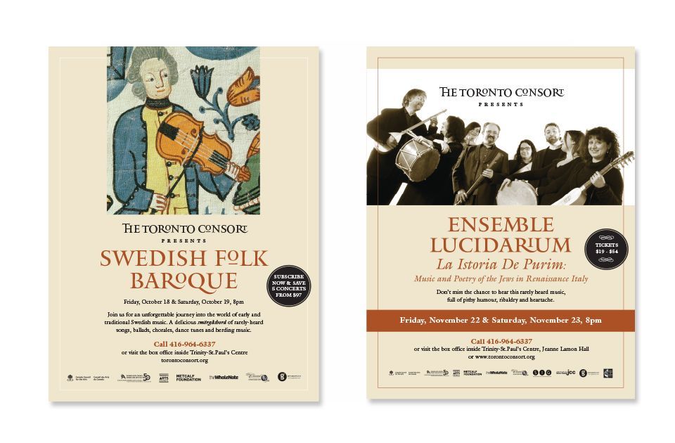 The Toronto Consort subscription print ads