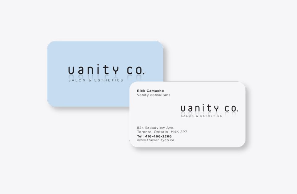 Business cards for Vanity Co.