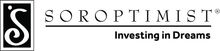 A black and white logo for soroptimist investing in dreams