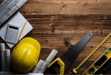 handyman tools on wood floor